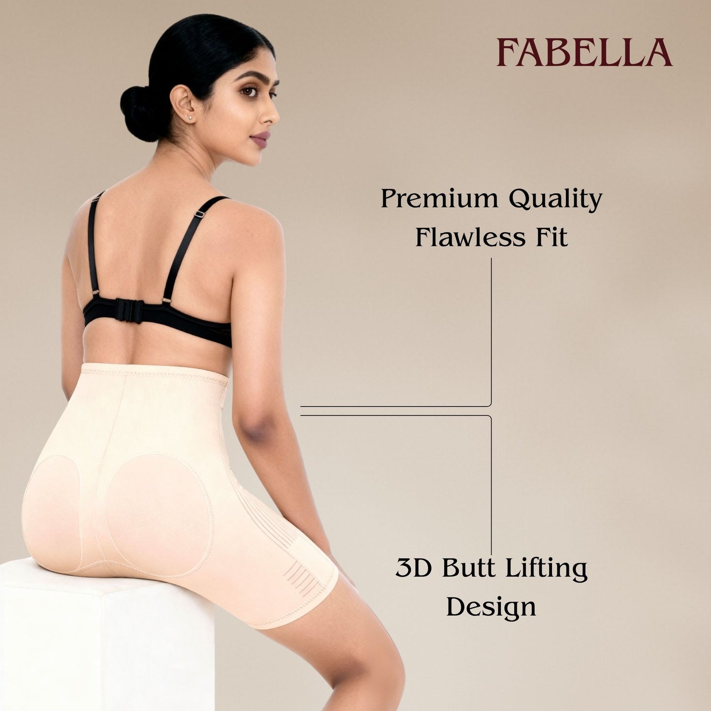 Slim & Lift High Waist Mid Thigh Shaper Shorts - Beige