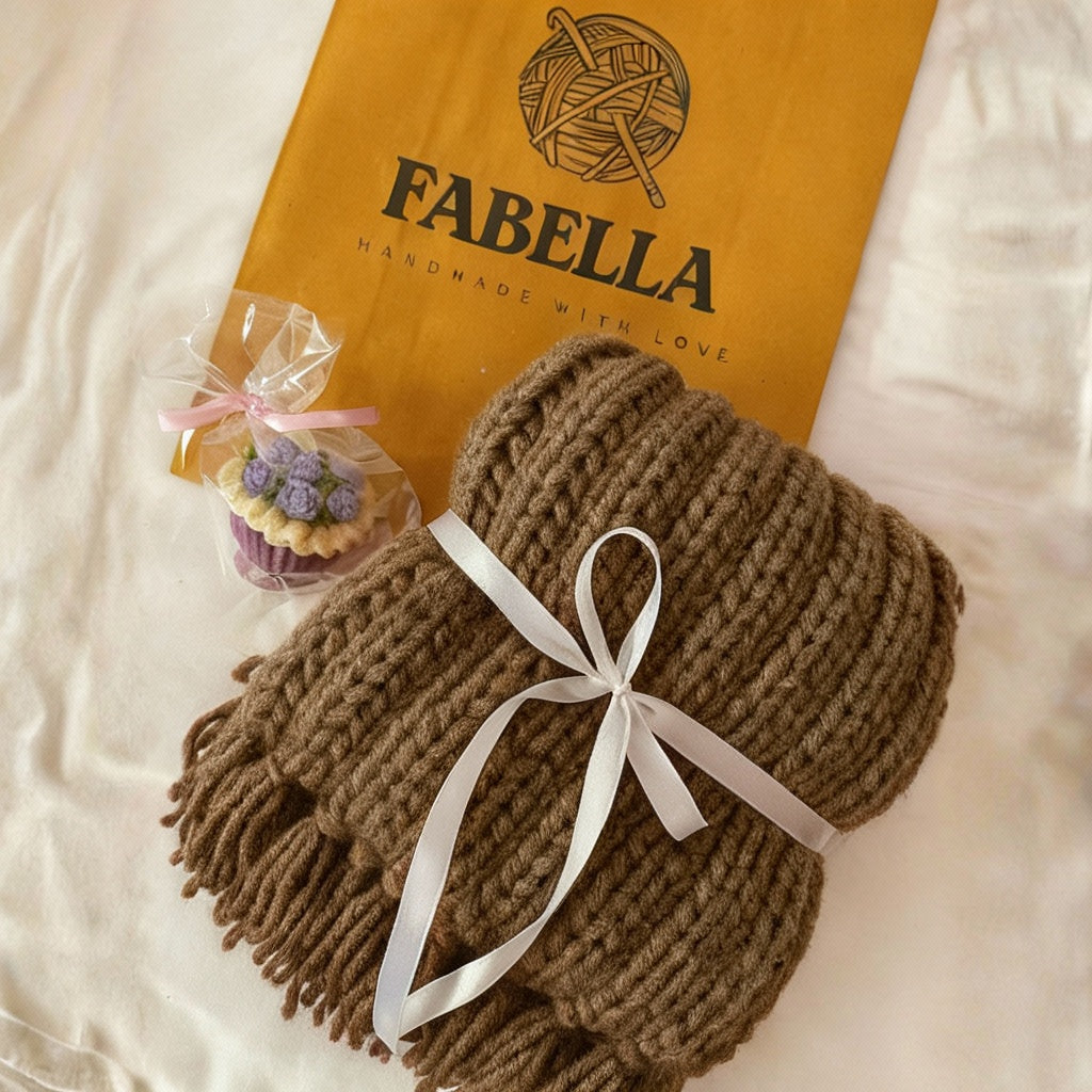 Handmade Mikasa Style Inspired Crochet Scarf - Beige