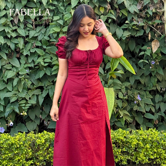 Imperial Maroon Bustier Sundress