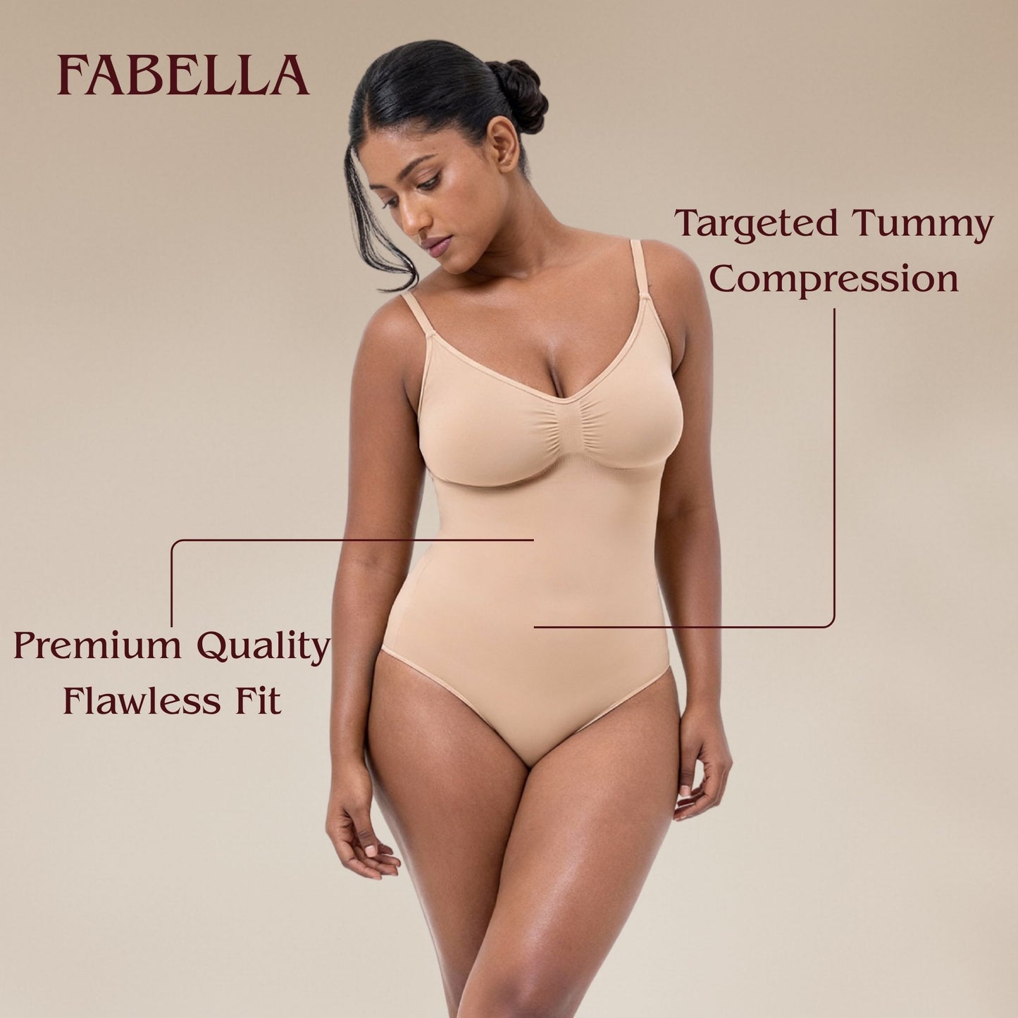 Snatched Bodysuit Body Shaper - Beige