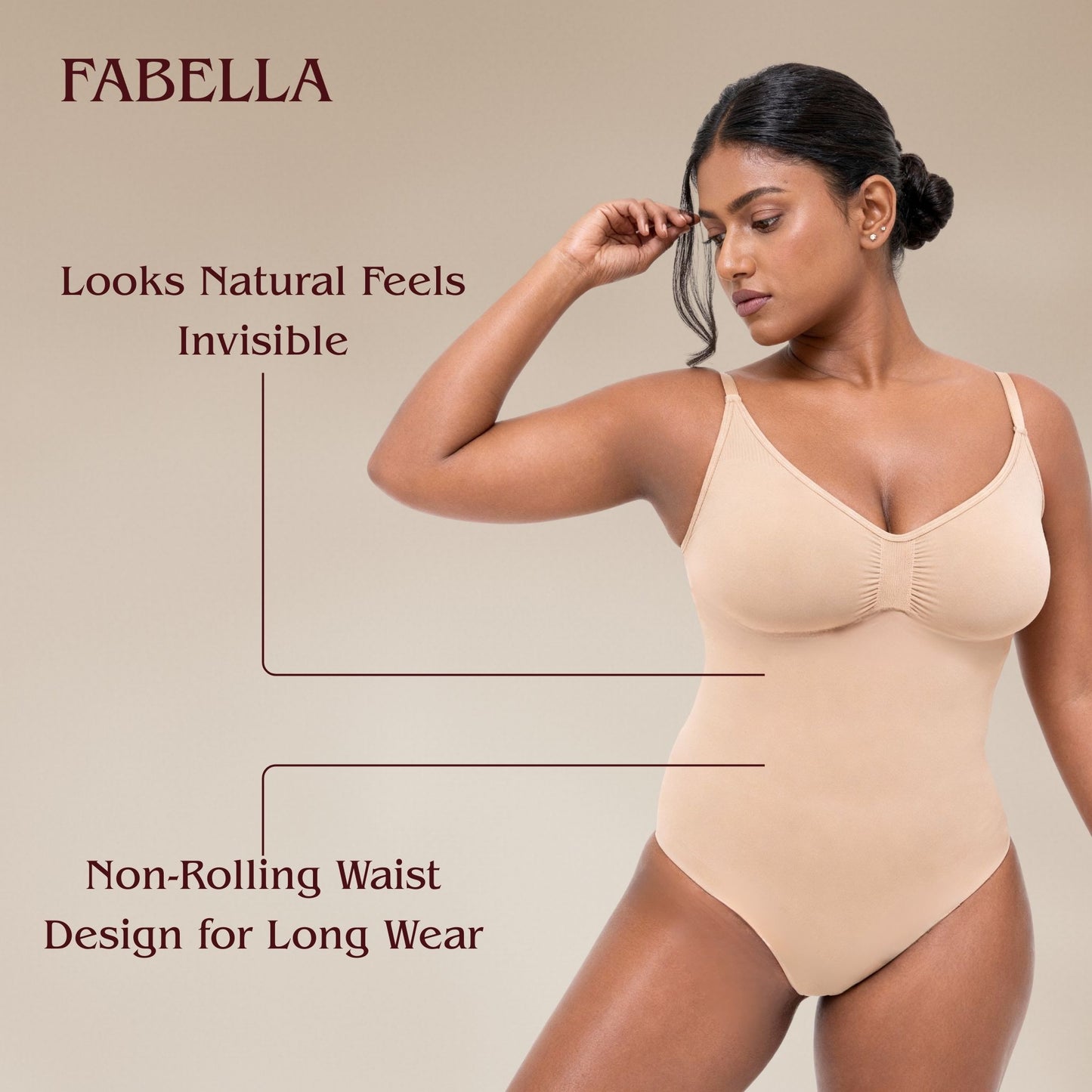 Snatched Bodysuit Body Shaper - Beige