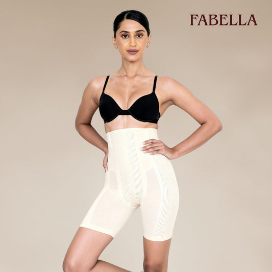 Air Series High Waist Mid Thigh Shaper Shorts - Beige