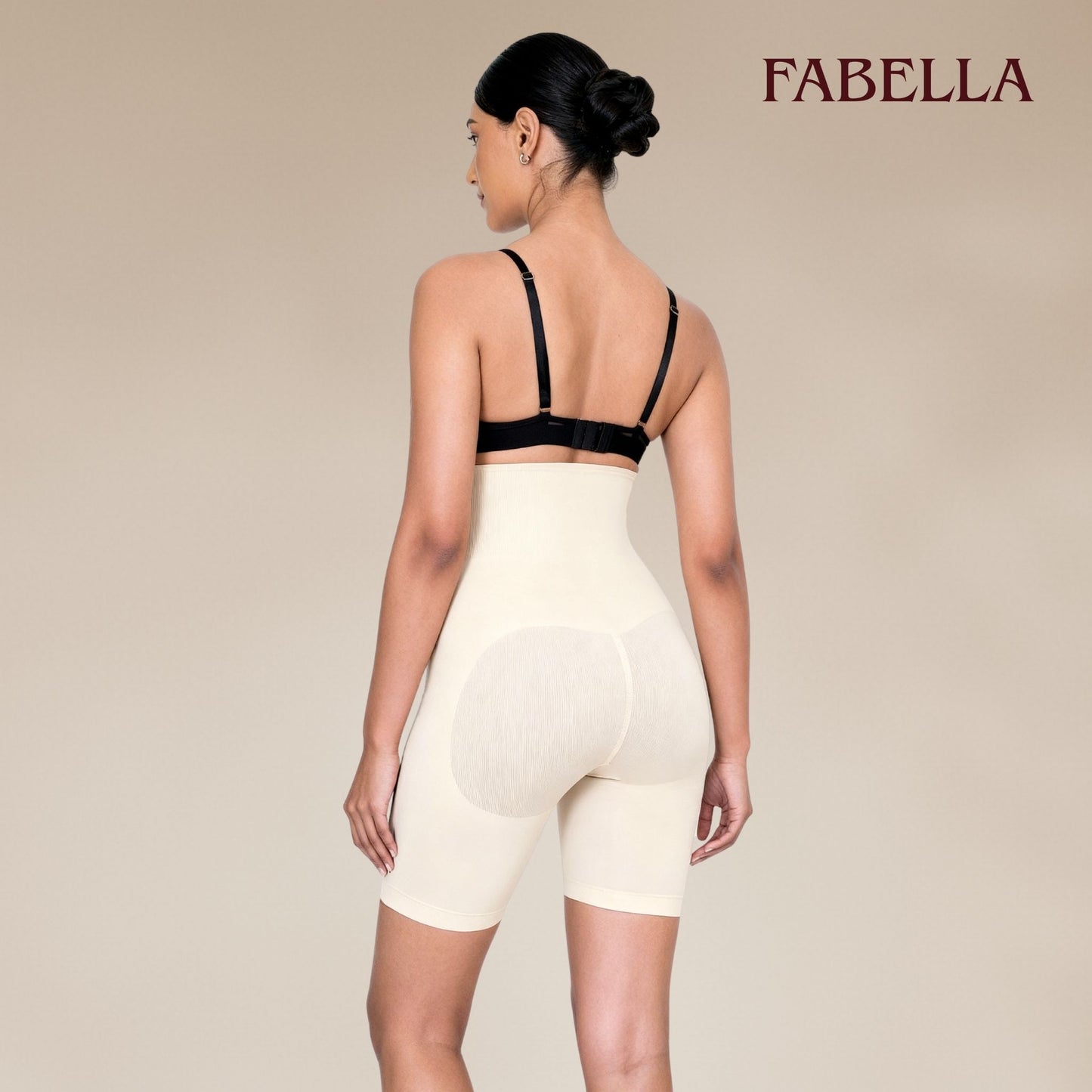 Air Series High Waist Mid Thigh Shaper Shorts - Beige