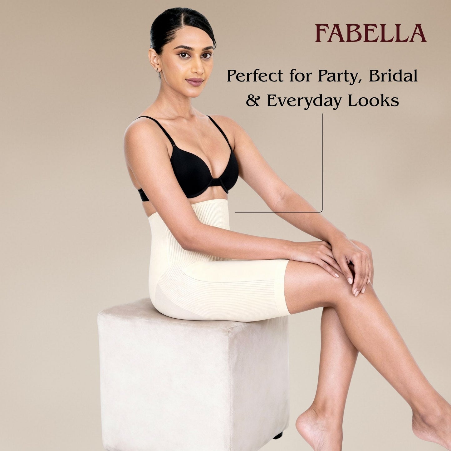 Air Series High Waist Mid Thigh Shaper Shorts - Beige