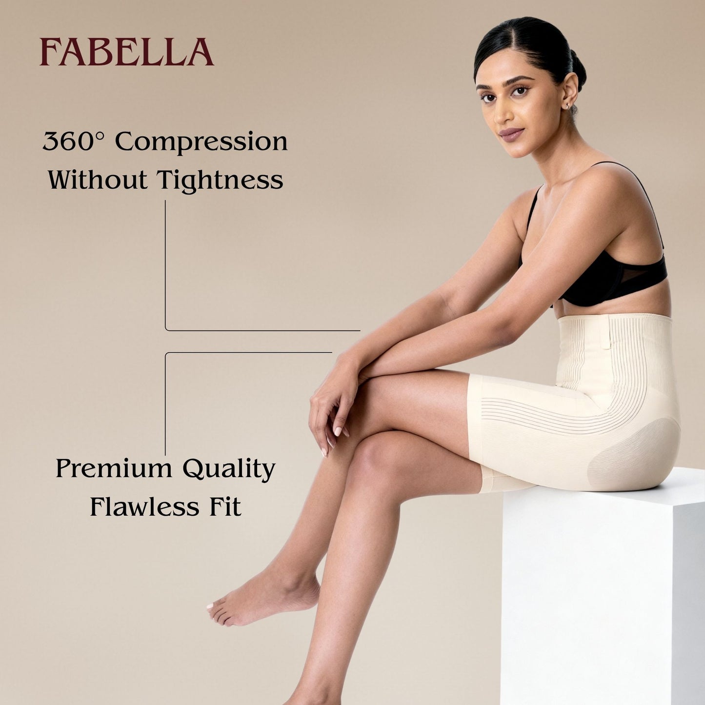 Air Series High Waist Mid Thigh Shaper Shorts - Beige