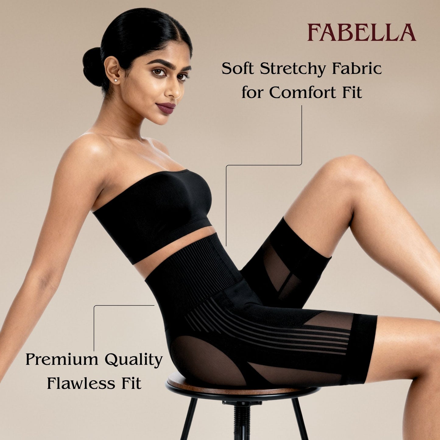 Air Series High Waist Mid Thigh Shaper Shorts - Black