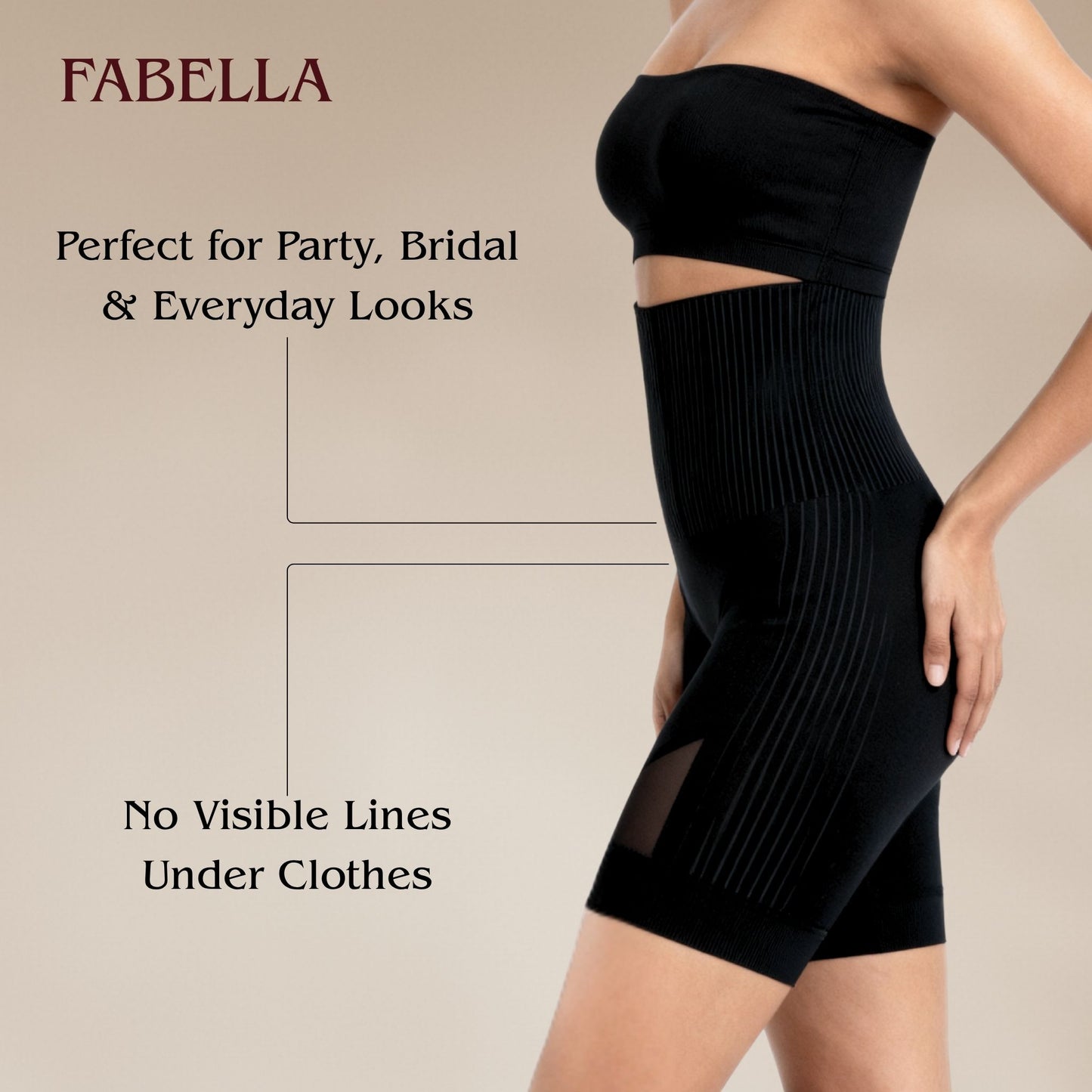 Air Series High Waist Mid Thigh Shaper Shorts - Black