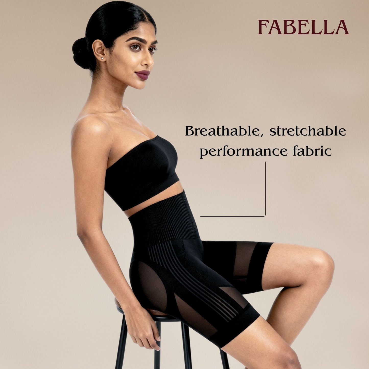 Air Series High Waist Mid Thigh Shaper Shorts - Black