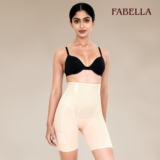 Slim & Lift High Waist Mid Thigh Shaper Shorts - Beige