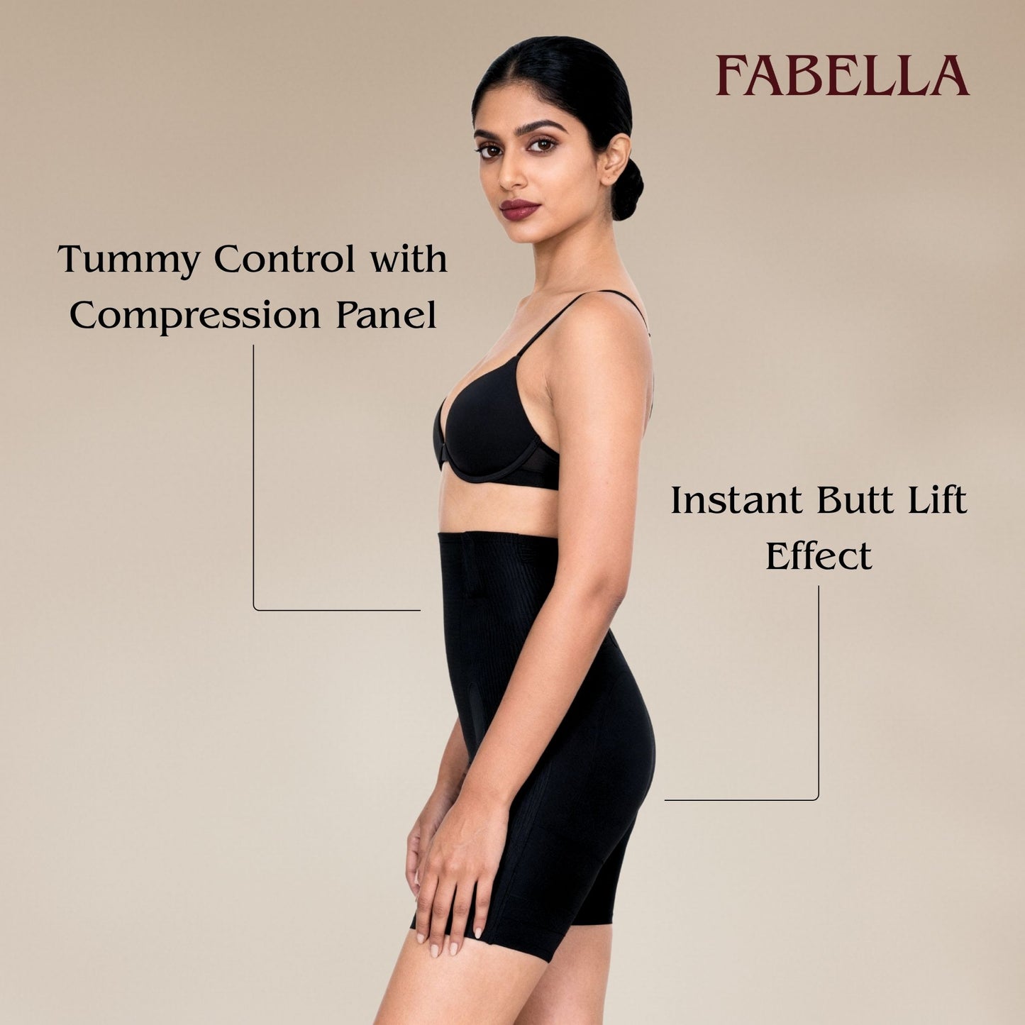 Slim & Lift High Waist Mid Thigh Shaper Shorts - Black