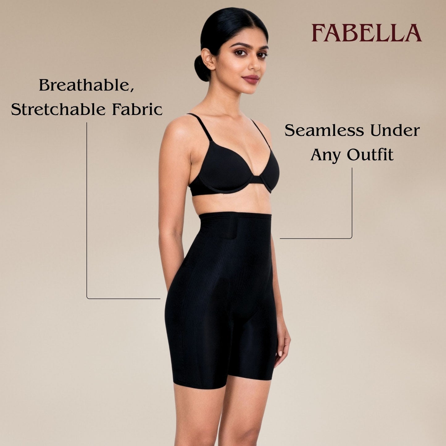 Slim & Lift High Waist Mid Thigh Shaper Shorts - Black