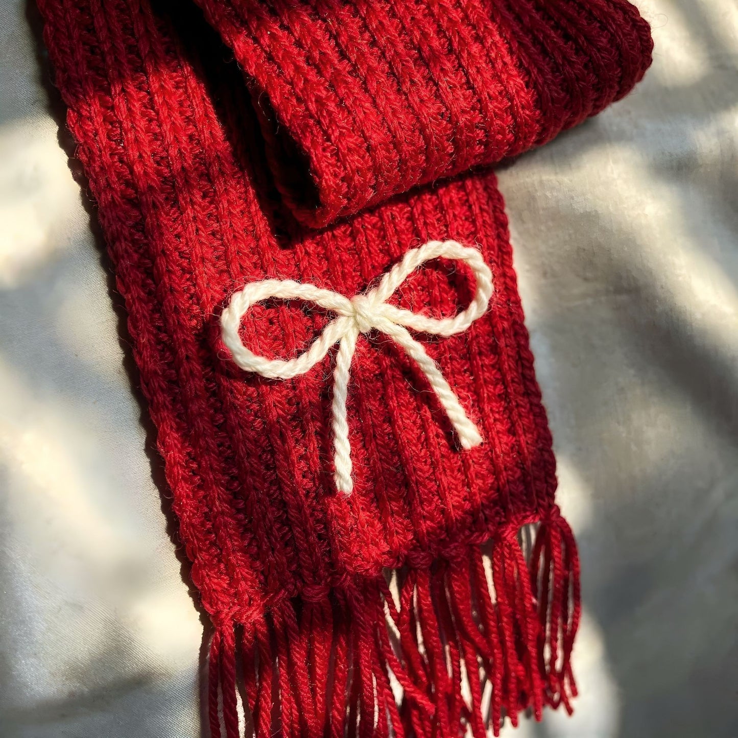 Handmade Mikasa Style Inspired Crochet Scarf - Red