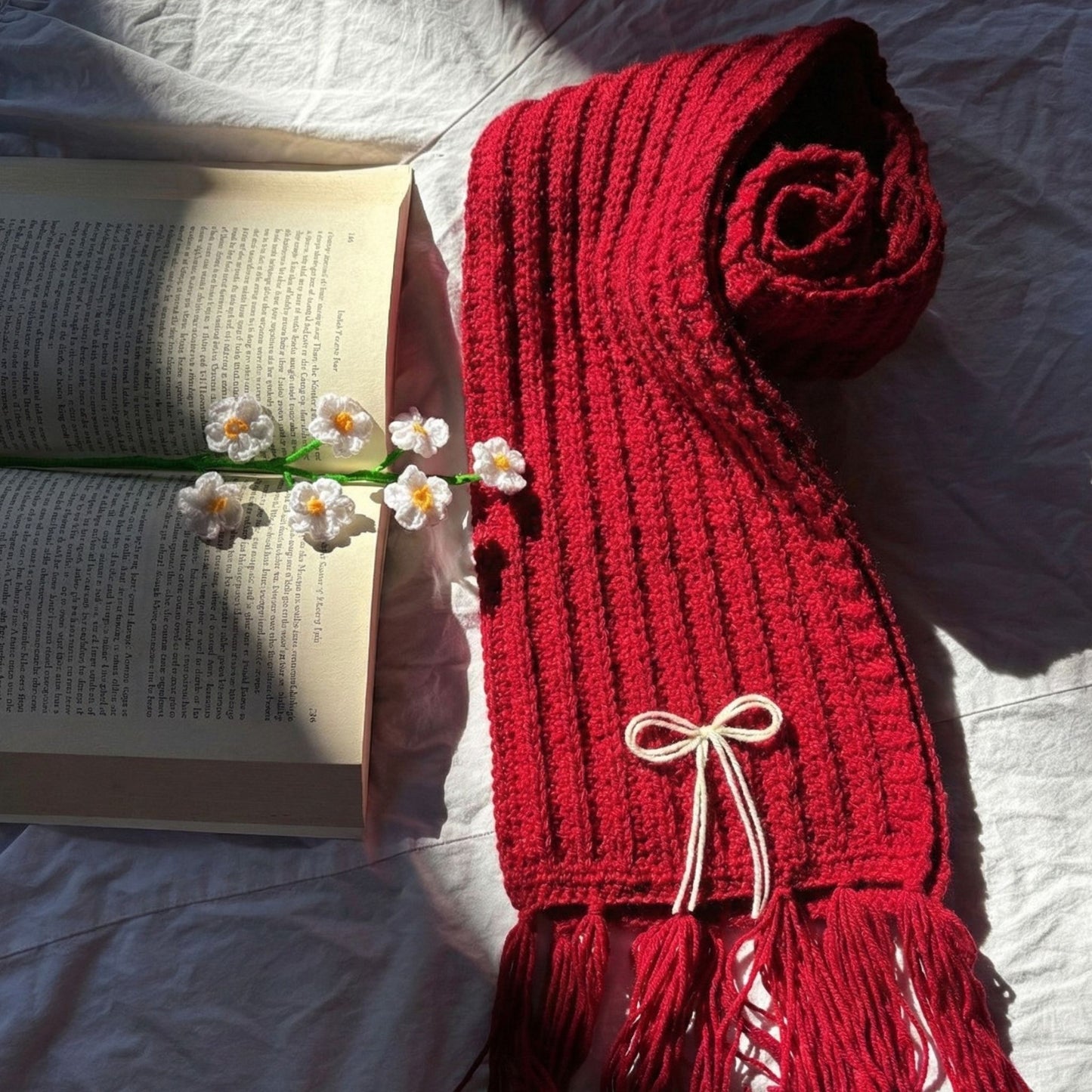 Handmade Mikasa Style Inspired Crochet Scarf - Red