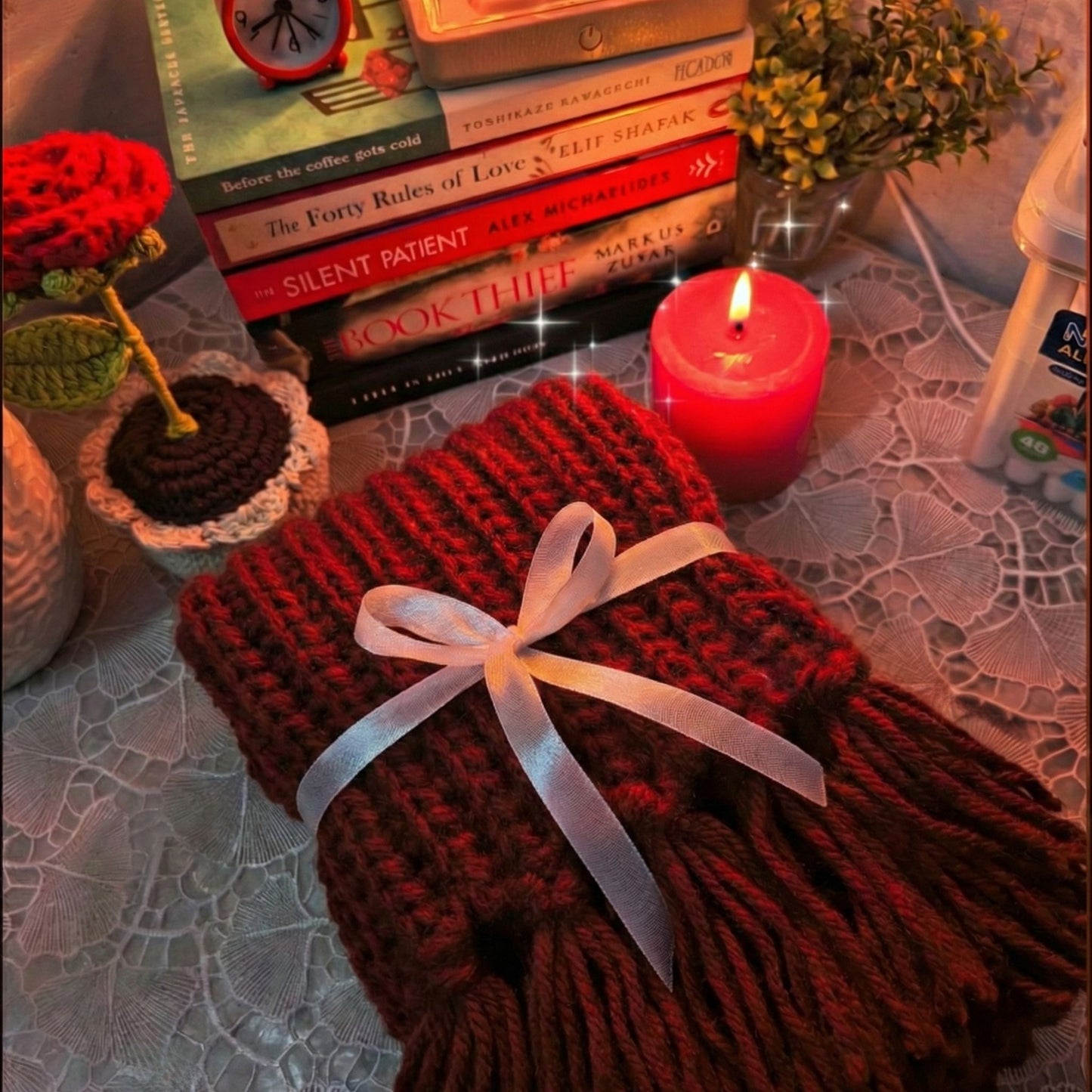 Handmade Mikasa Style Inspired Crochet Scarf - Red