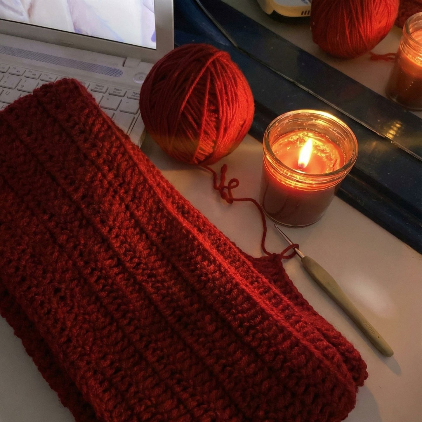 Handmade Mikasa Style Inspired Crochet Scarf - Red