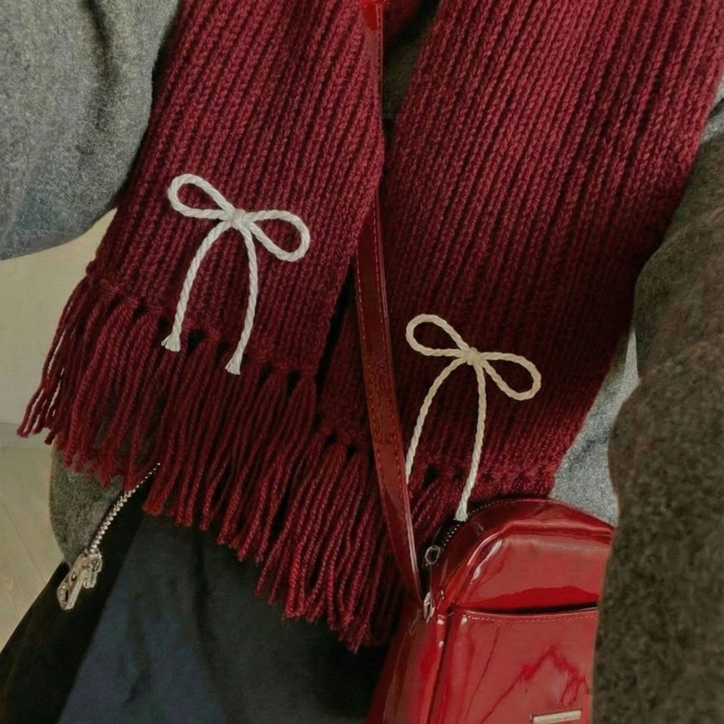 Handmade Mikasa Style Inspired Crochet Scarf - Red