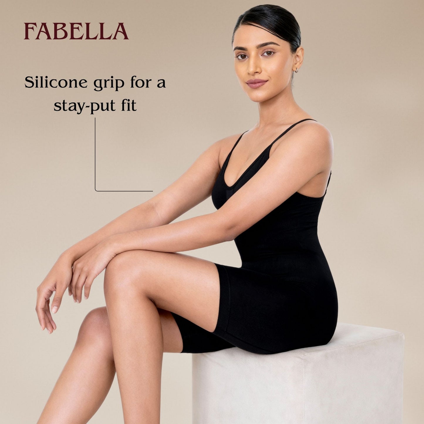 Body Shaping Mid Thigh Bodysuit - Black