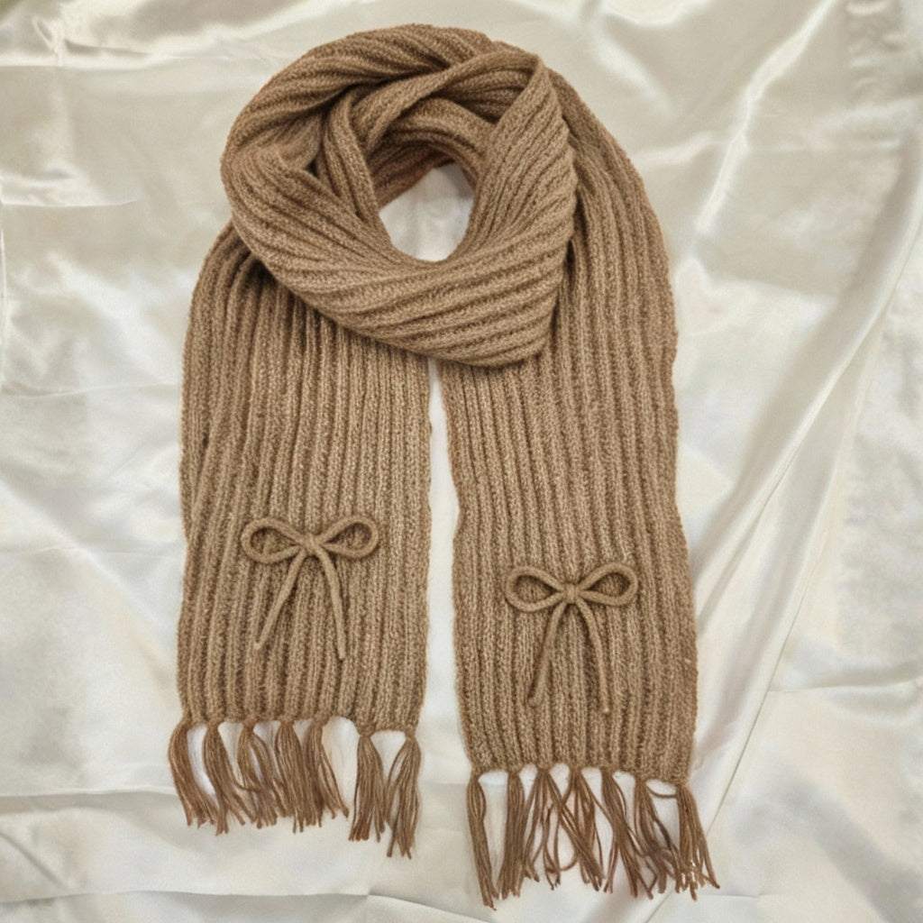 Handmade Mikasa Style Inspired Crochet Scarf - Beige