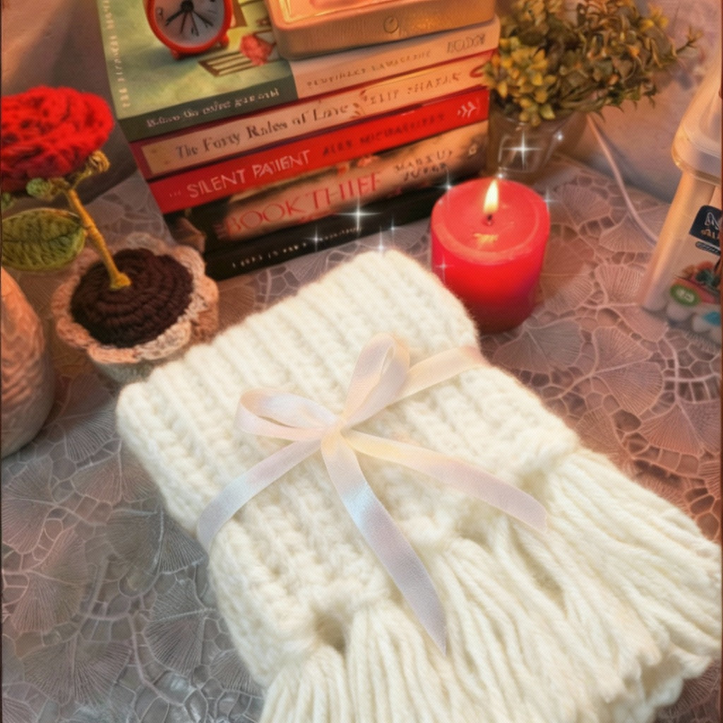 Handmade Mikasa Style Inspired Crochet Scarf - White