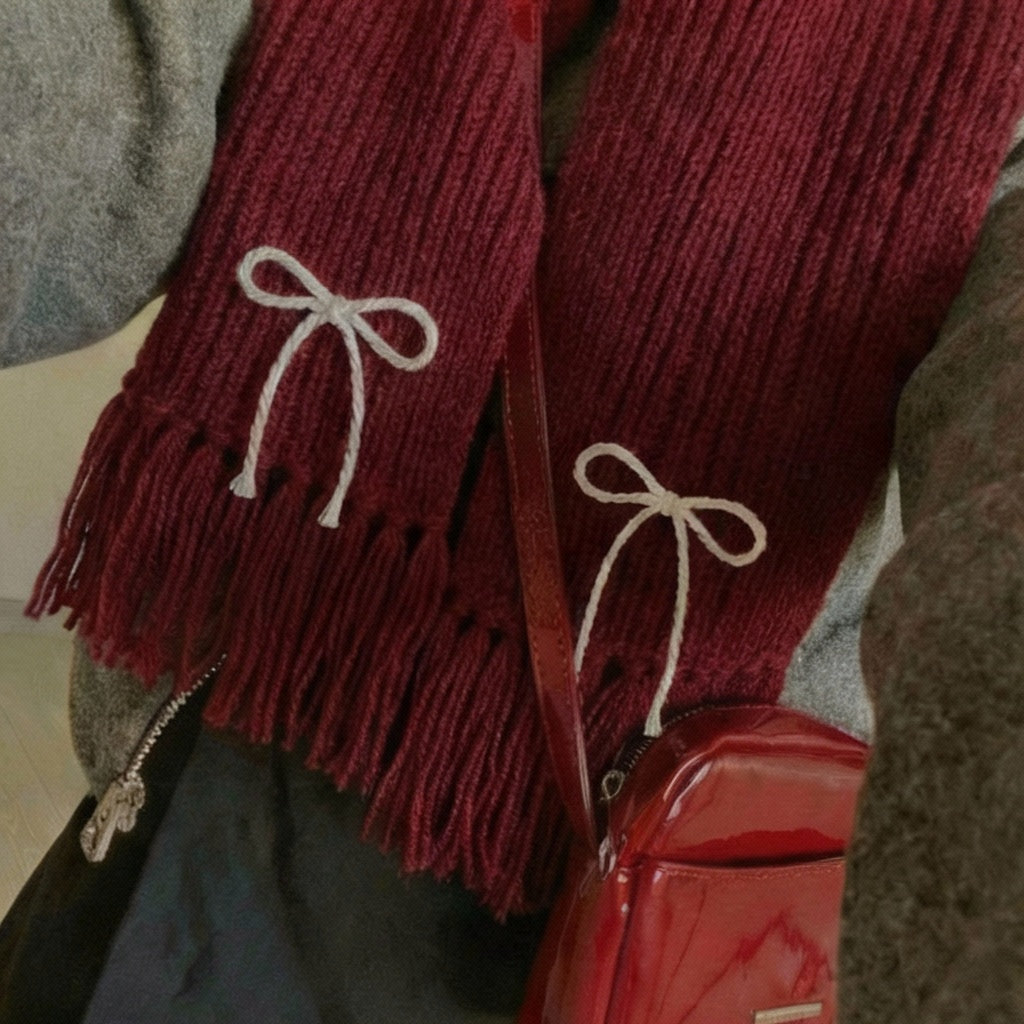 Handmade Mikasa Style Inspired Crochet Scarf - Maroon