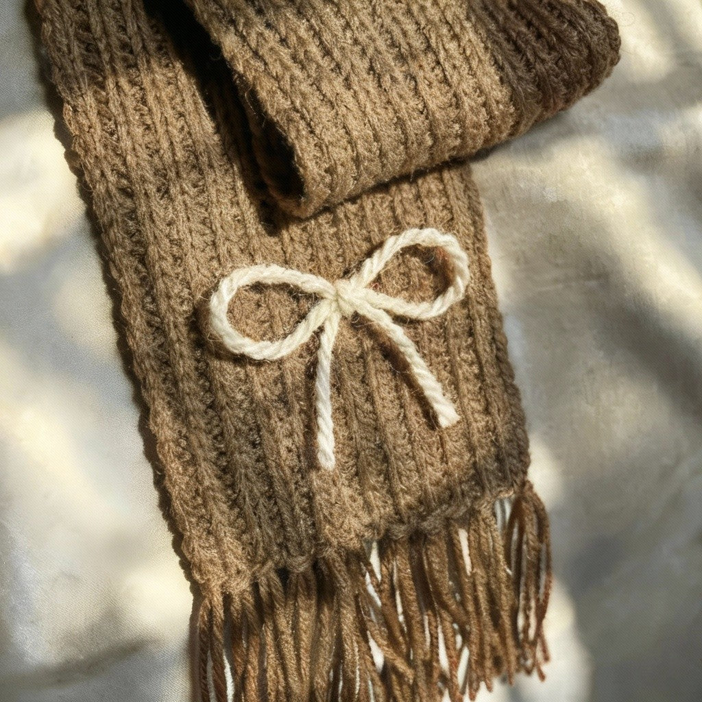 Handmade Mikasa Style Inspired Crochet Scarf - Beige