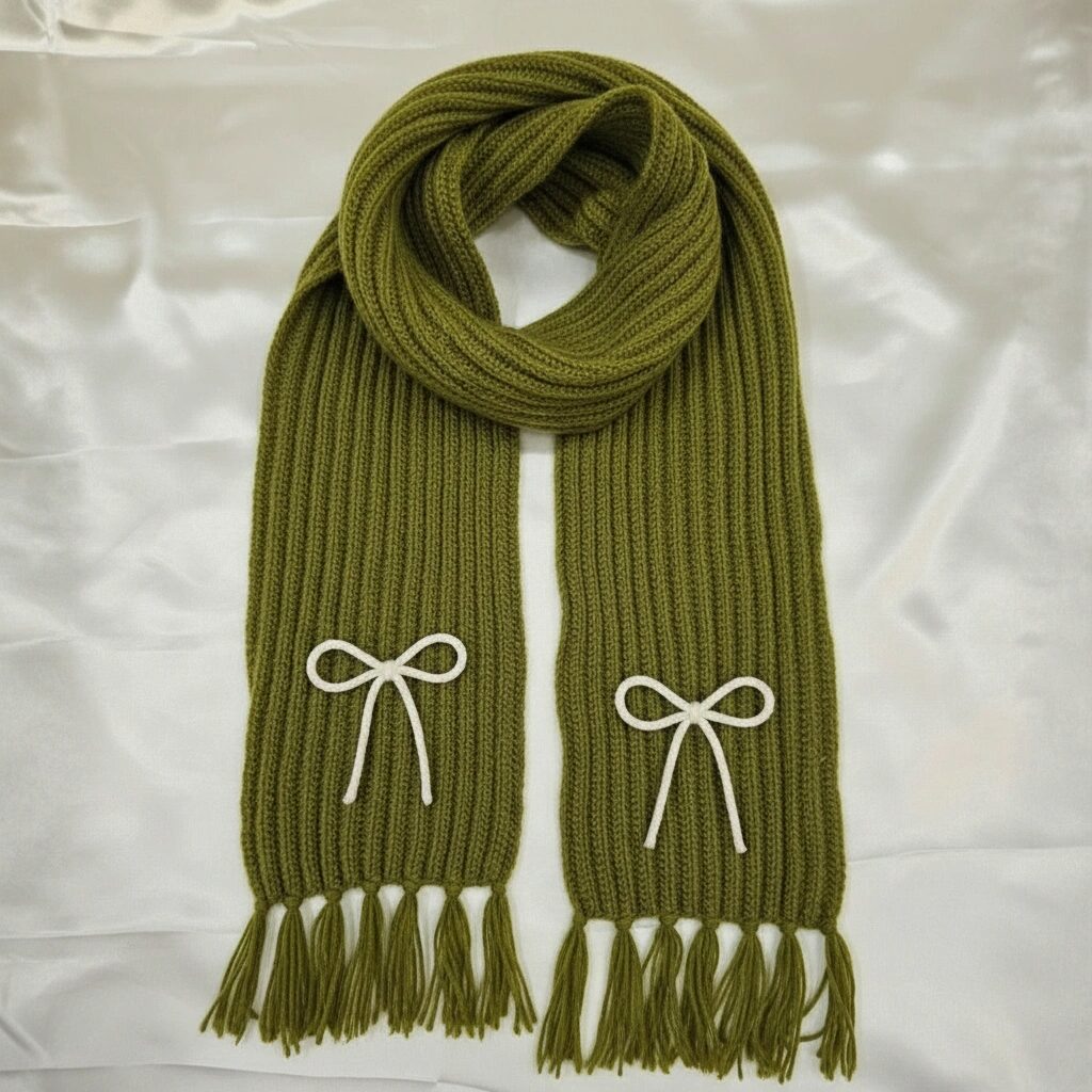 Handmade Mikasa Style Inspired Crochet Scarf - Olive