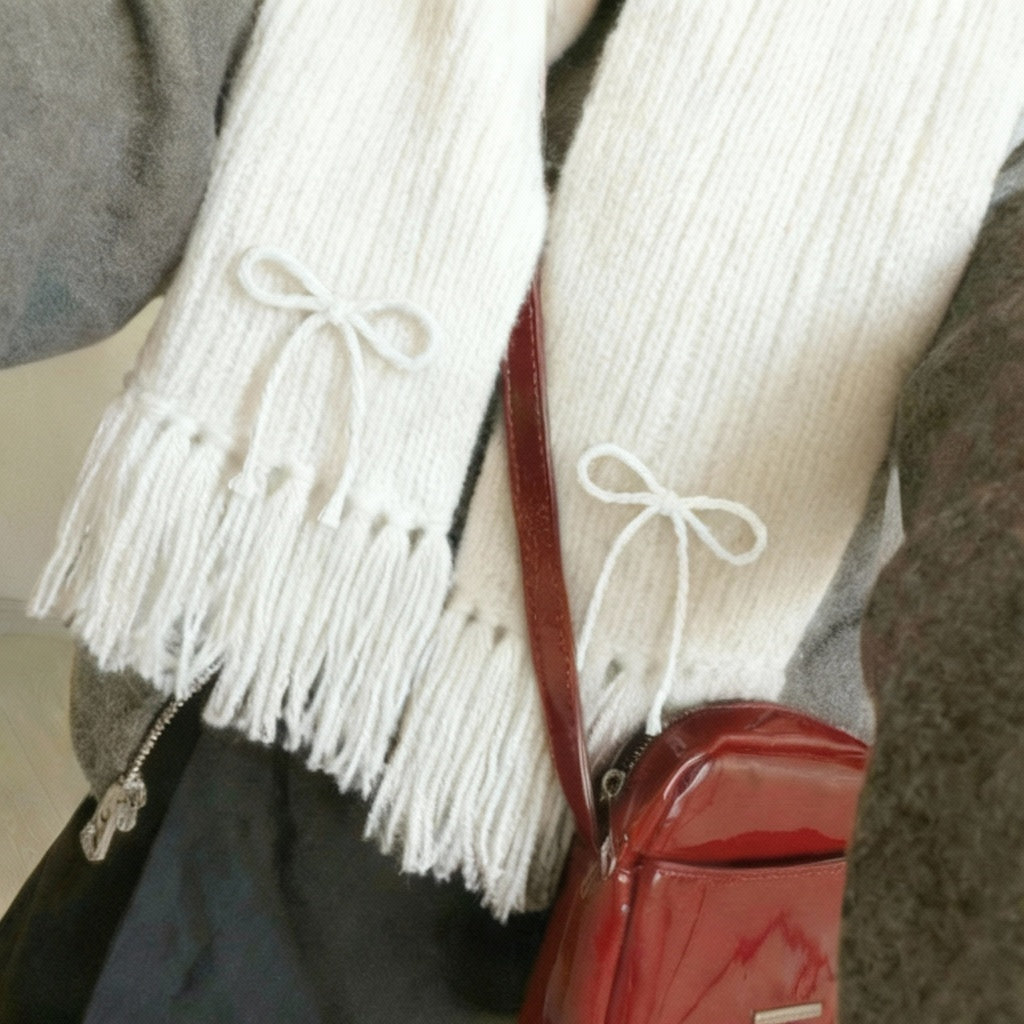 Handmade Mikasa Style Inspired Crochet Scarf - White