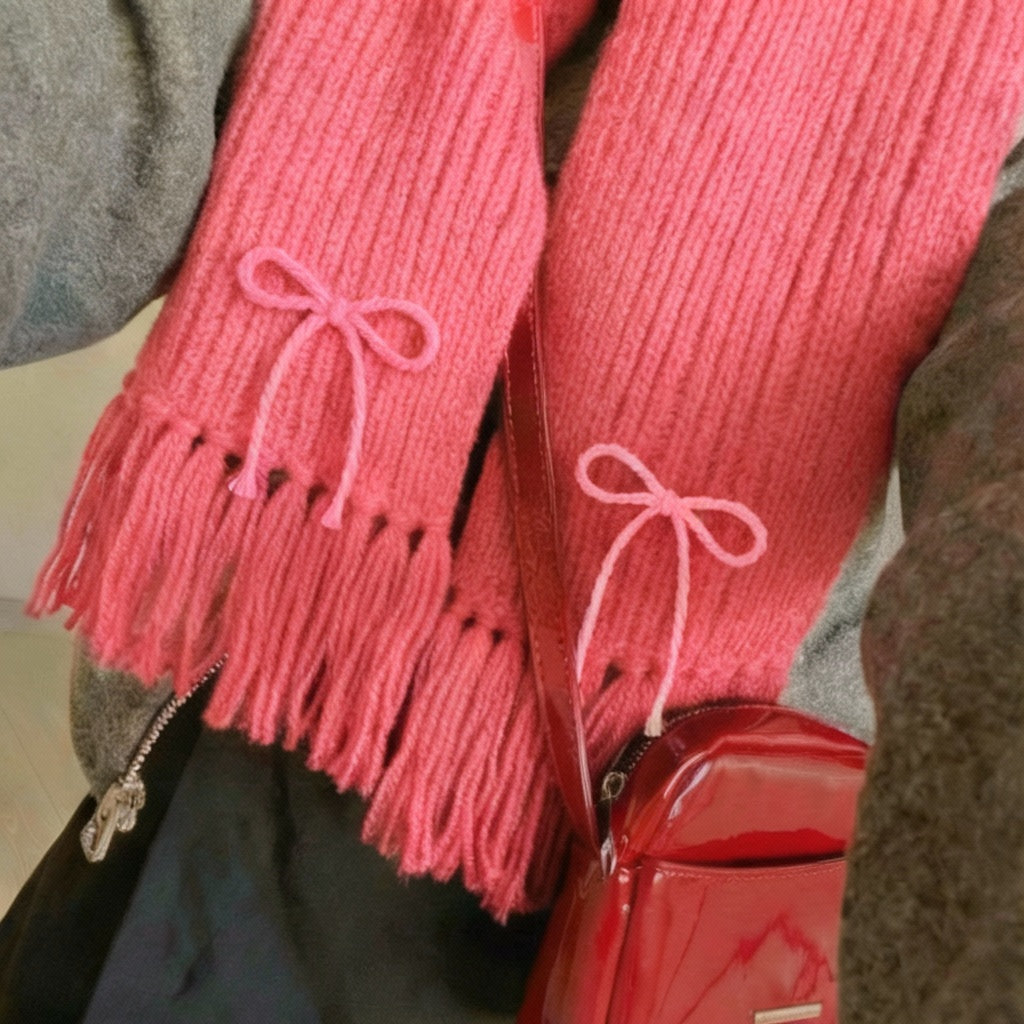 Handmade Mikasa Style Inspired Crochet Scarf - Pink