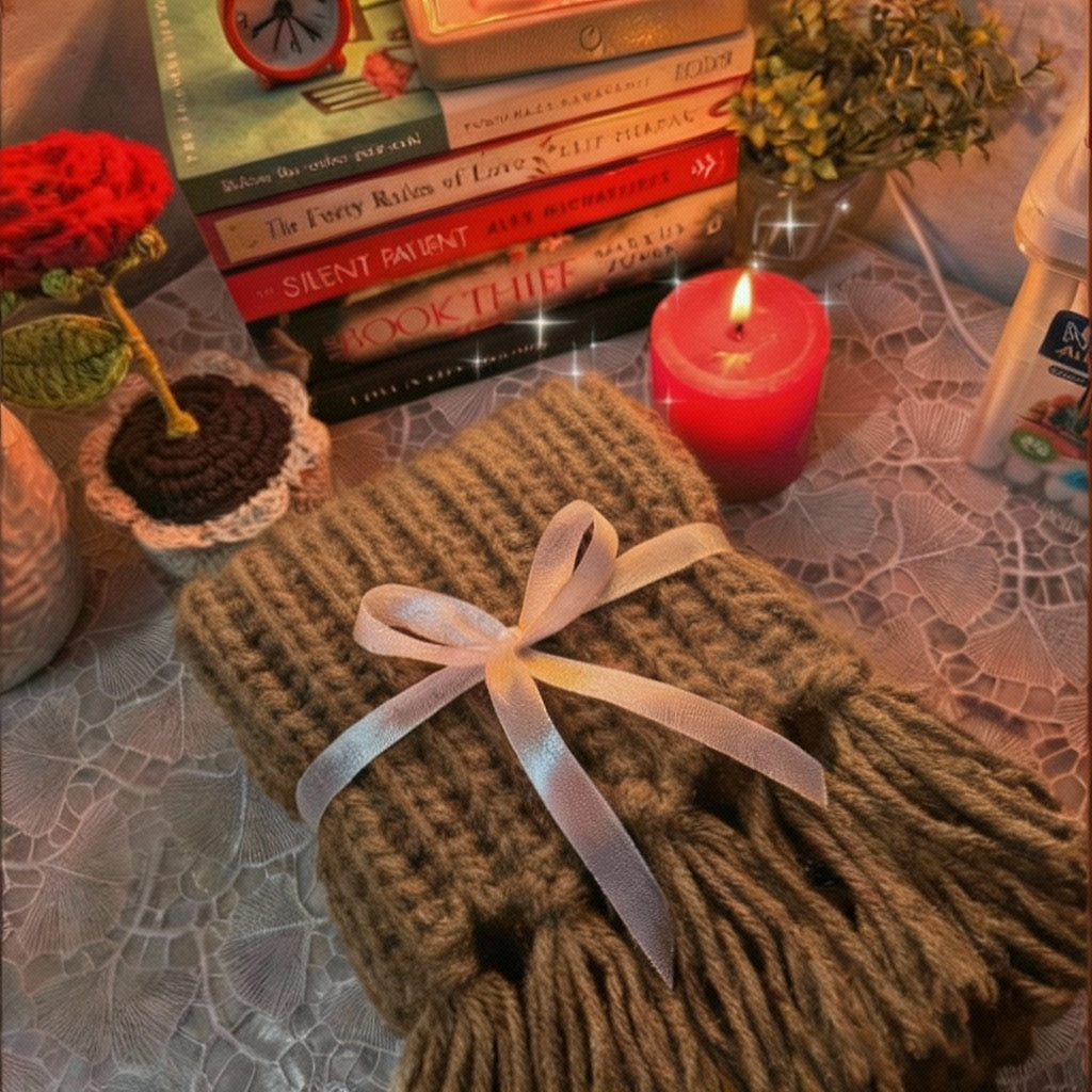 Handmade Mikasa Style Inspired Crochet Scarf - Beige