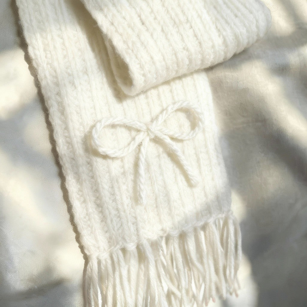 Handmade Mikasa Style Inspired Crochet Scarf - White