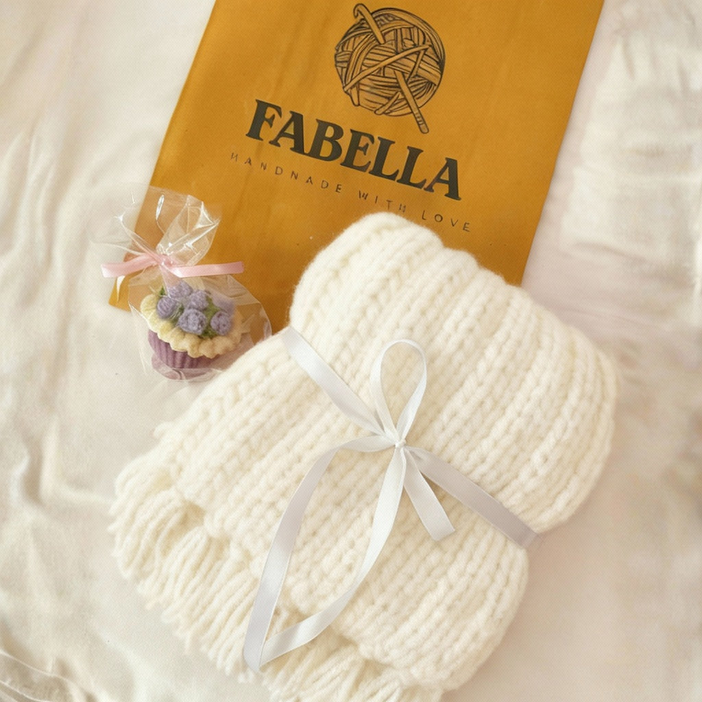 Handmade Mikasa Style Inspired Crochet Scarf - White