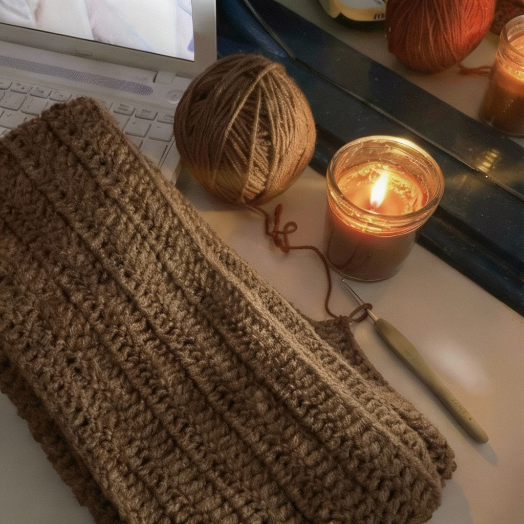 Handmade Mikasa Style Inspired Crochet Scarf - Beige