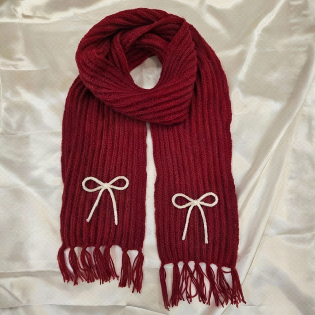 Handmade Mikasa Style Inspired Crochet Scarf - Maroon