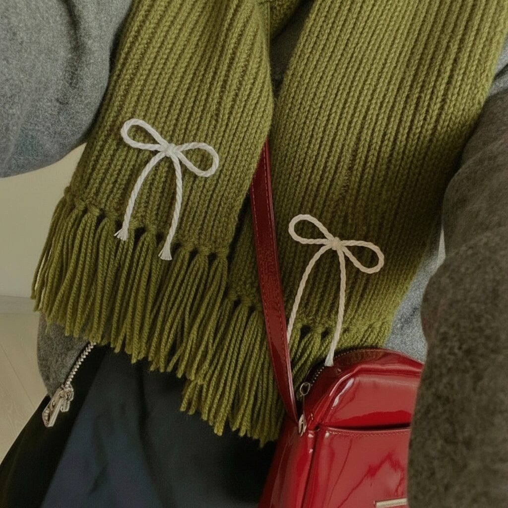 Handmade Mikasa Style Inspired Crochet Scarf - Olive